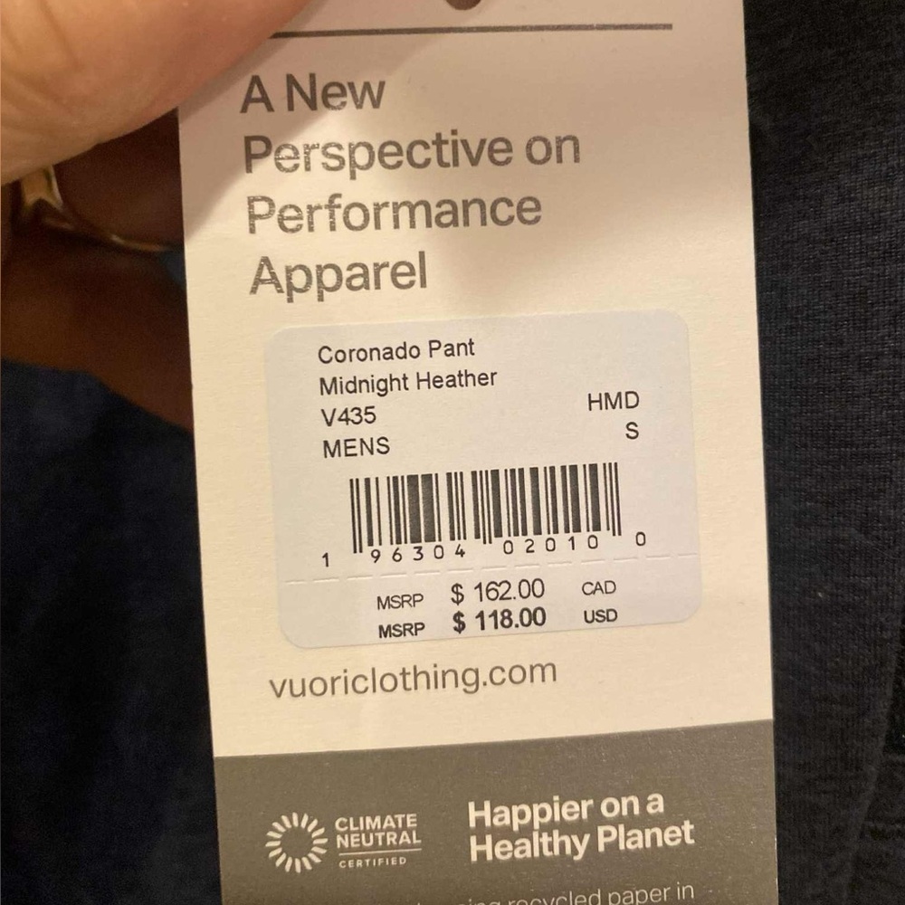NWT Vuori Men’s coronado pant MIDNIGHT HEATHER Size: S - Picture 5 of 5